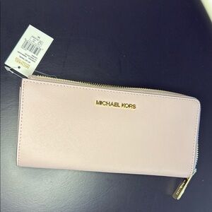 Michael Kors Pink Saffiano Leather Wallet